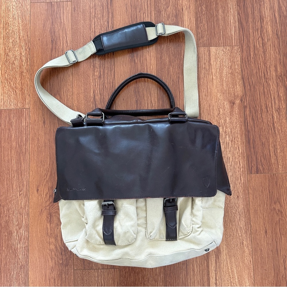 Ben Sherman Weekender Bag Canvas Crossbody Brown Tan